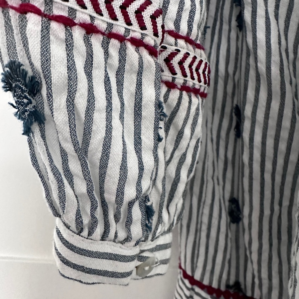 Zara Navy and White Patterned Maxi  Dress - Picture 9 of 13